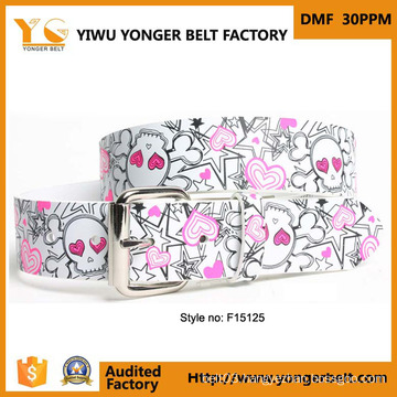 Fashion Colorful Kids New Style Hot Sale Leather Men Belt with Printing